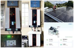 Rails et crochets de fixation d'un panneau solaire sur une toiture